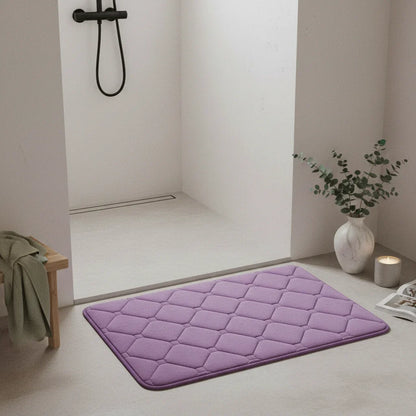 Tapis de bain à carreaux violet