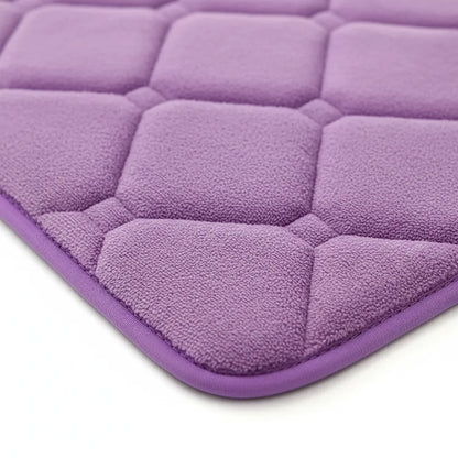 Tapis de bain à carreaux violet