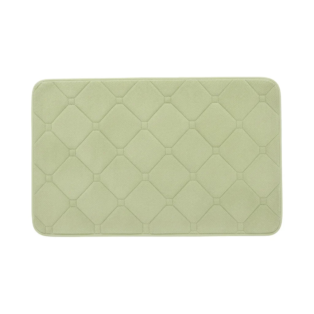 Tapis de bain à carreaux vert pistache