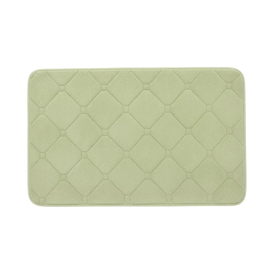 tapis de bain à carreaux vert pistache