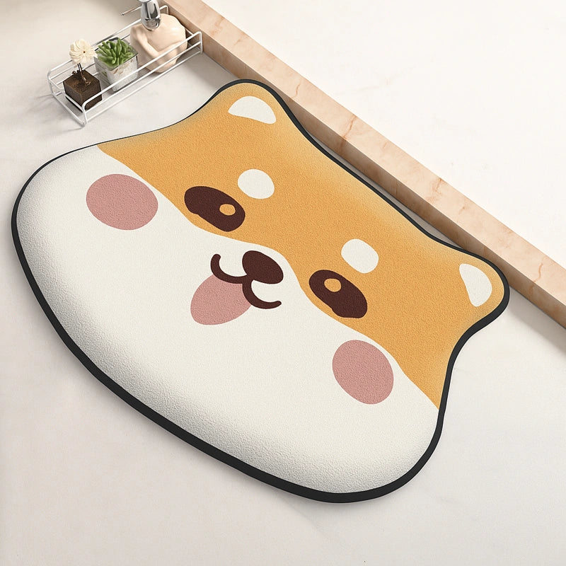 tapis de douche forme de chien
