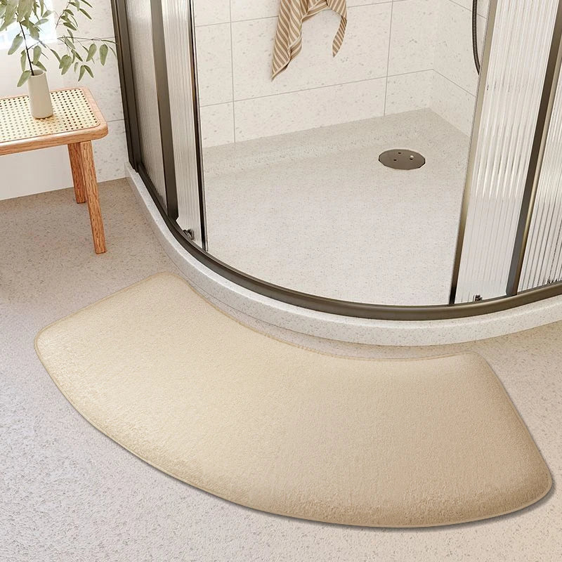 tapis de douche arrondie beige