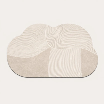 Tapis diatomite absorbant nuage beige