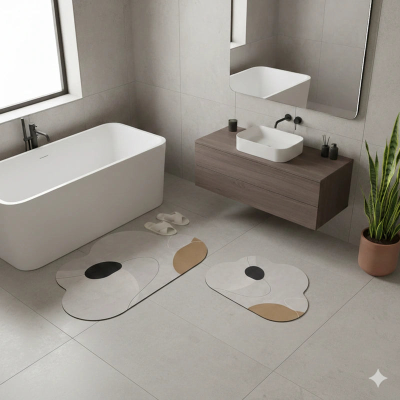 Tapis diatomite anti-glisse beige