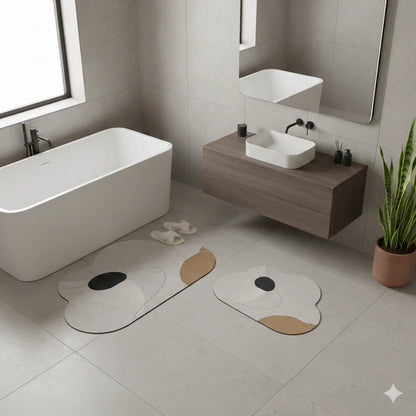Tapis diatomite anti-glisse beige