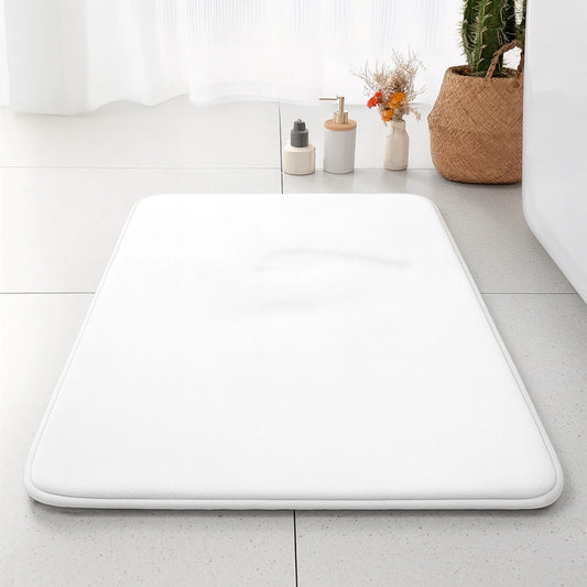 Tapis de bain absorbant à mémoire de forme blanc