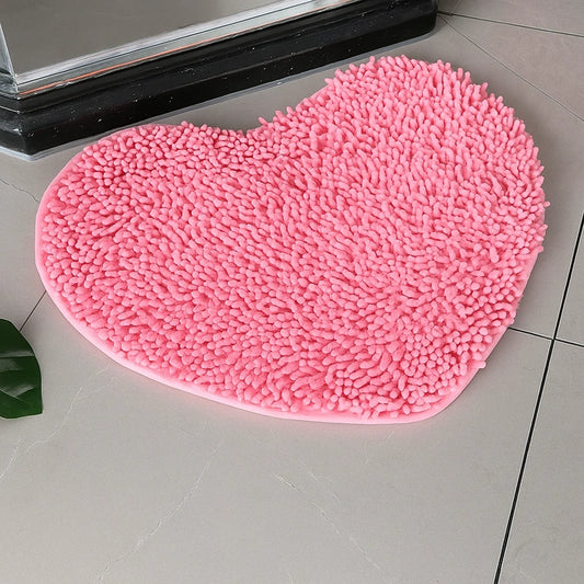 Tapis de bain coeur rose