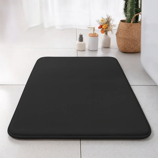 Tapis de bain absorbant à mémoire de forme noir